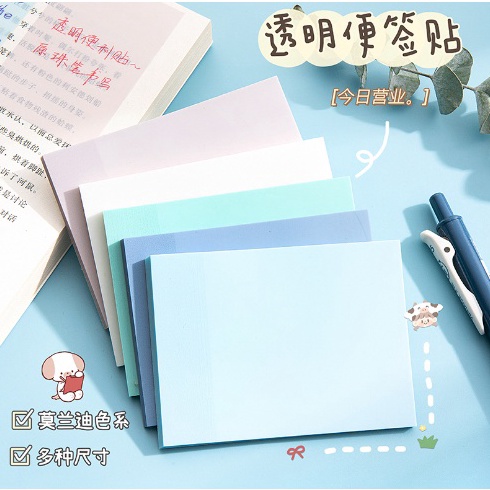 

WOW Zumoo Colored Transparant Sticky Note Label Sticky Note warna Transparan Pastel