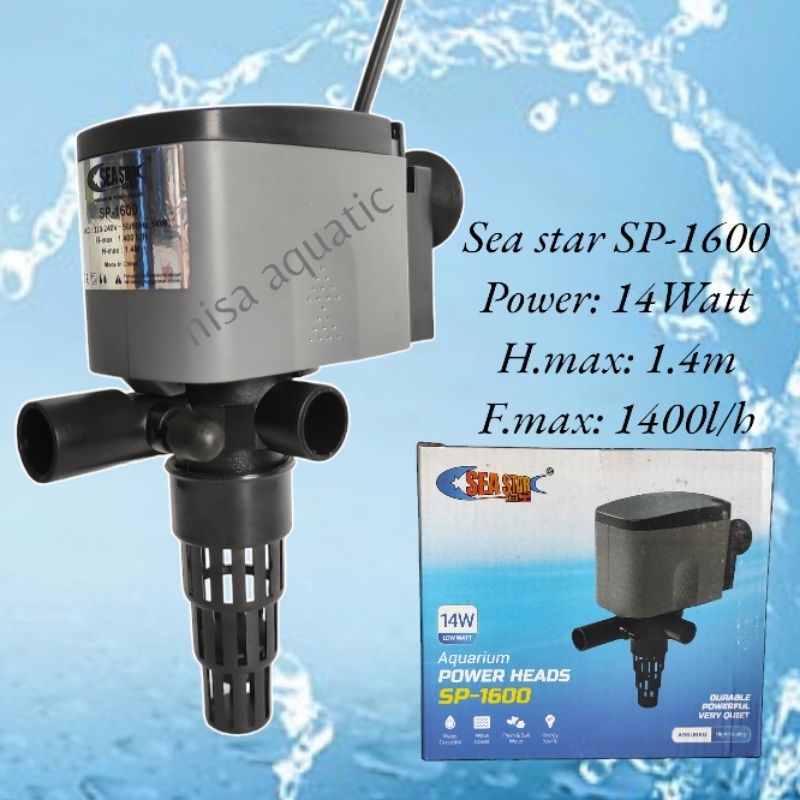 Pompa Celup SEA STAR SP 1600 Pompa Aquarium Kolam Aquascape Submersible Power Head
