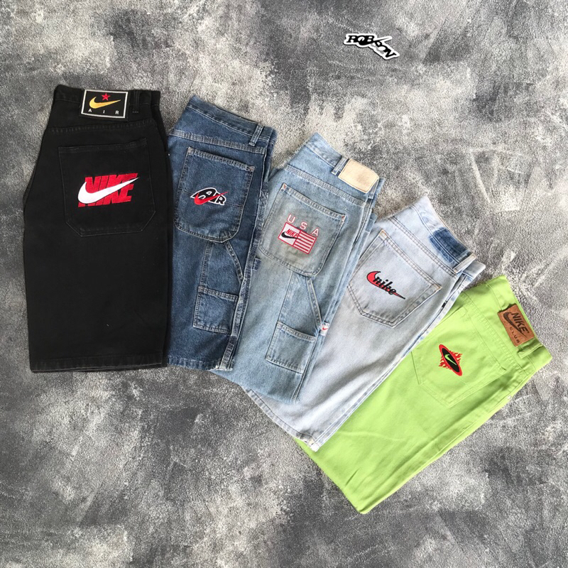 Vintage Nike Carpenter Baggy Jeans Jorts Denim RARE Bootleg not JNCO