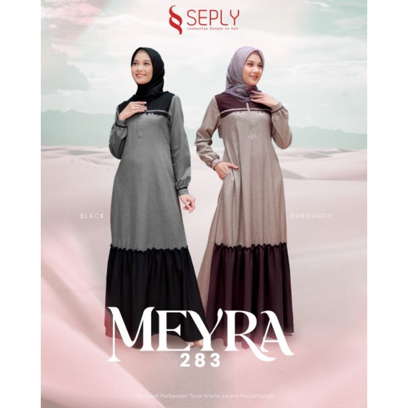 Seply Meyra 283, Gamis Daily, Gamis Casual, Gamis Seply Terbaru, Meyra 283 Black, Meyra 283 Burgundy