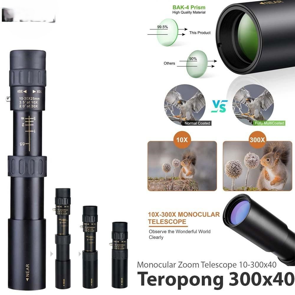 Monocular Zoom Telescope 10-300x40 - Black