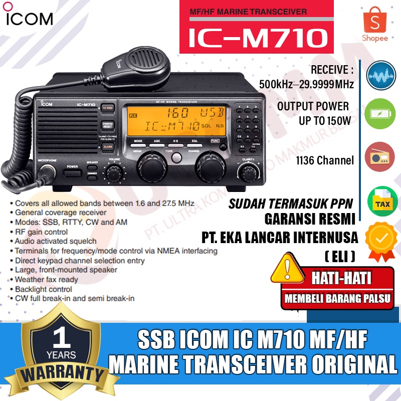 Icom IC M710 SSB M 710 M-710 MF/HF Radio SSB Rig Icom m710 Marine Original Garansi Resmi