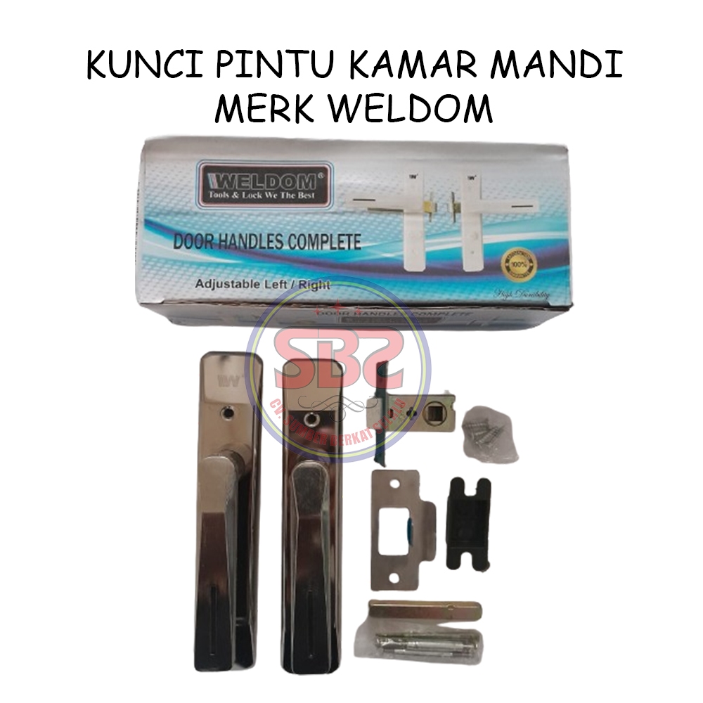 WELDOM KUNCI PINTU WC / KAMAR MANDI - HANDLE GAGANG KUNCI PINTU KAMAR MANDI TOILET WELDOM - CHROME
