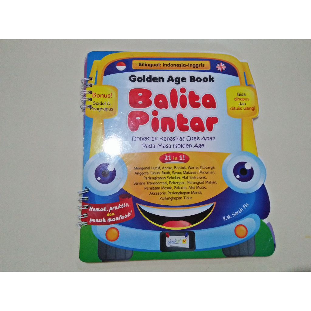 PRELOVED BUKU BALITA PINTAR BISA DIHAPUS TULIS