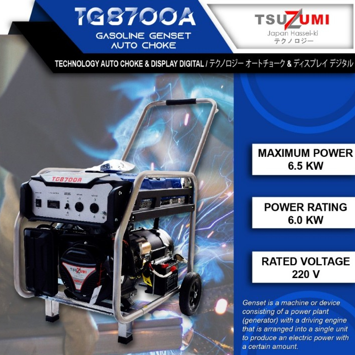 Genset 6000 Watt Tsuzumi TG 8700 A Japan Technology / Genset Bensin 6000 Watt