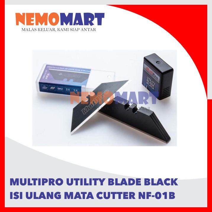 

MULTIPRO ISI MATA PISAU CUTTER HITAM NF-01B UTILITY BLADE BLACK REFILL 01 B