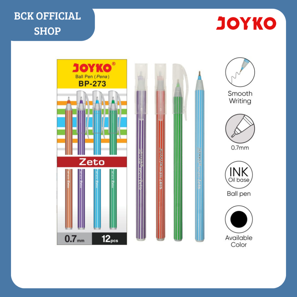 

Ball Pen BP-273 Zeto Pulpen 0.7 mm Hitam [ Pack ]