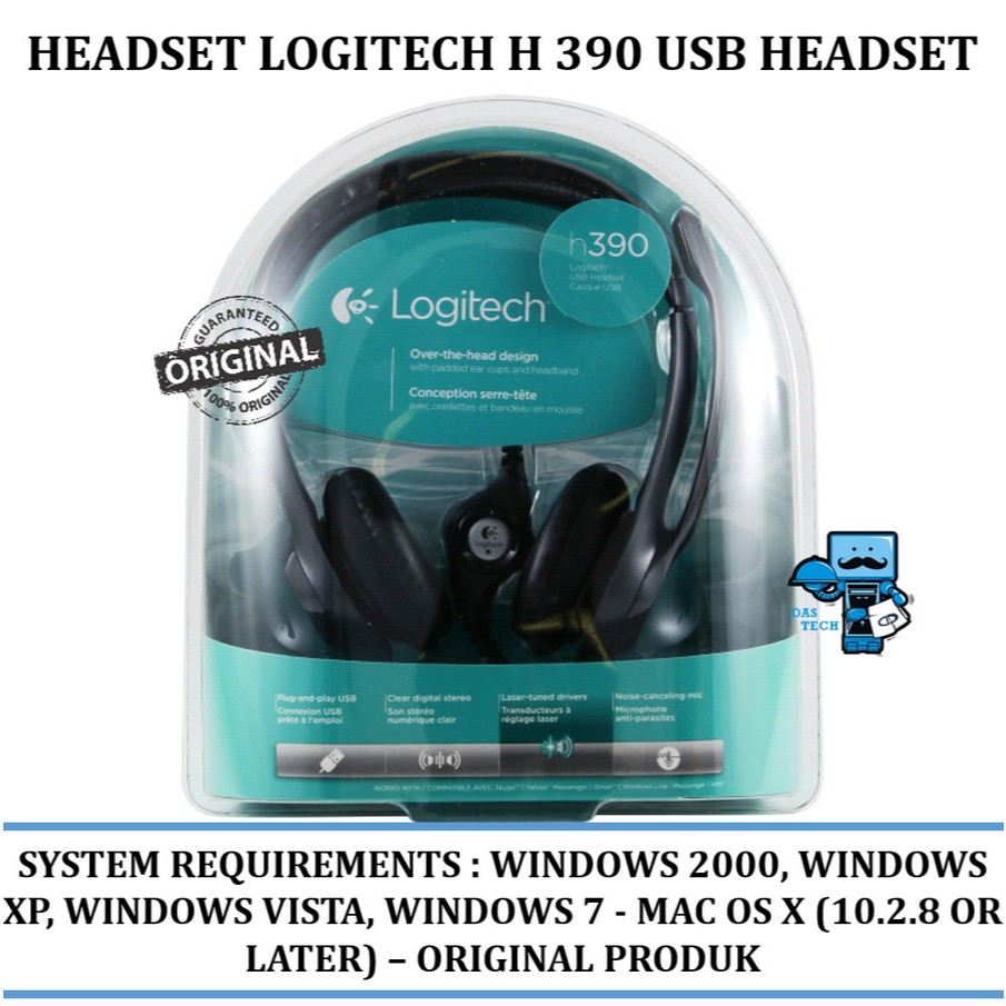Headset Logitech H 390 USB Headset - Original