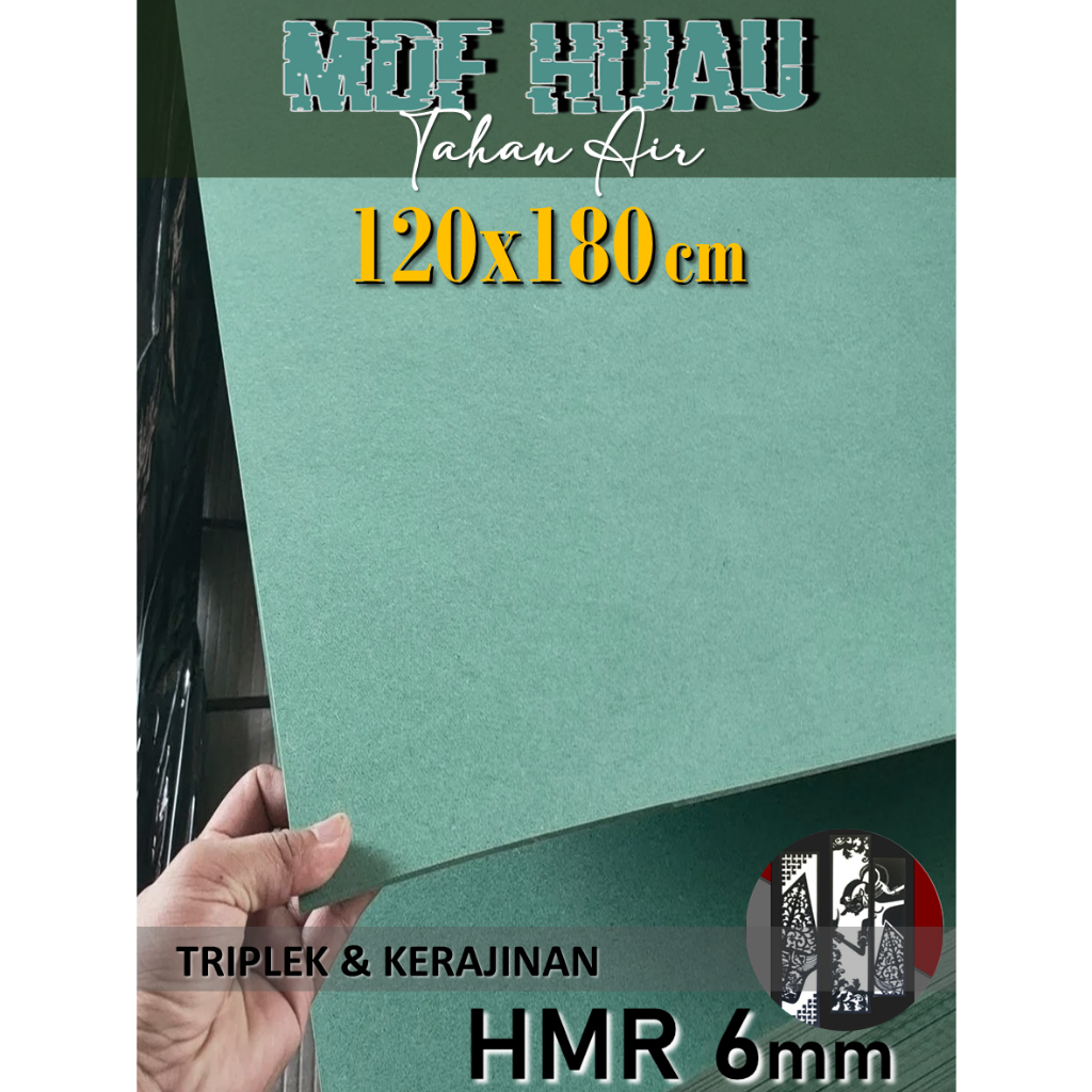 HMR 6mm | MDF HIJAU 6mm 120x180 cm Kualitas Premium (120 x 180 | 180x120 | 180 x 120 cm)