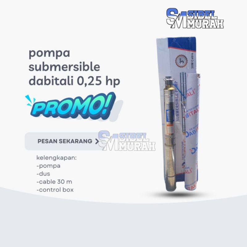 DABITALI 0,25HP 3"Pompa Air Submersible Pompa Satelit/pompa celup