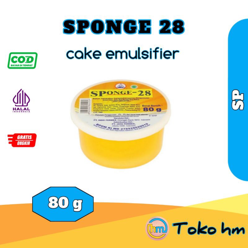 

Sp Sponge 28 / sprint 28 Cake Emulsifier / SP / TBM / ovalet 80 gr dan 40 gr