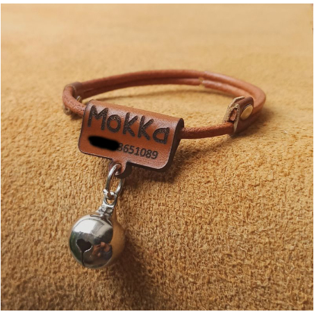 terlaris KALUNG KUCING CUSTOM NAMA KULIT ASLI