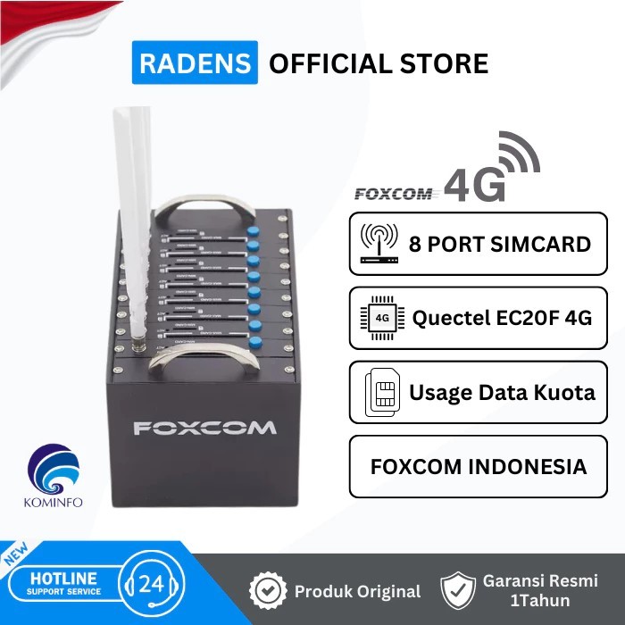 Modem Pool FOXCOM 4G 8Port Usage Data - Garansi Resmi 1 Tahun