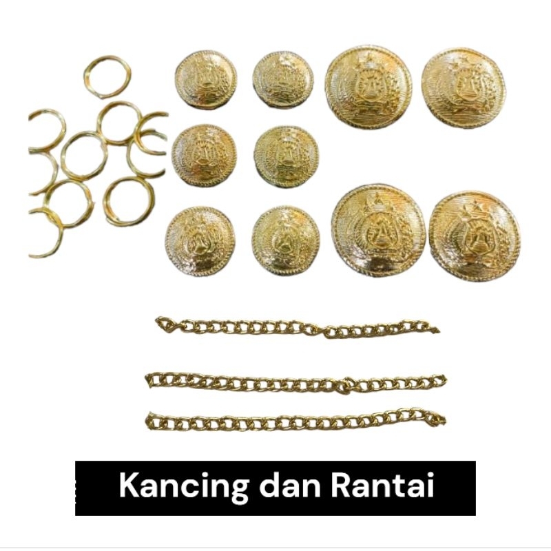 Rantai PDU 2 POLRI / TNI dan kancing