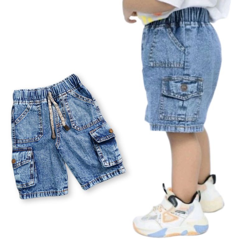 Celana Jeans Pendek Cargo PDL Anak Laki-laki