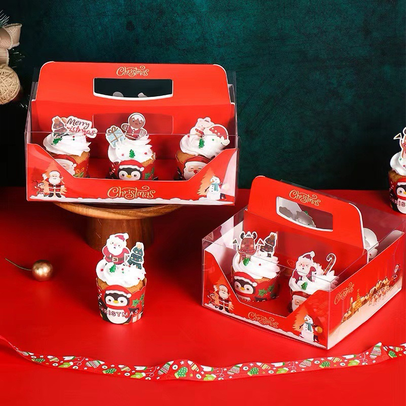 

Xmas Cupcake Box Kotak Muffin Natal Box Hampers Natal Box Puding Cup