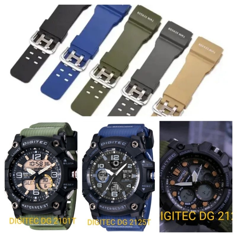 Strap/Tali jam tangan Karet Fit to Digitec Dg 2101/DG 2125/Dg2129