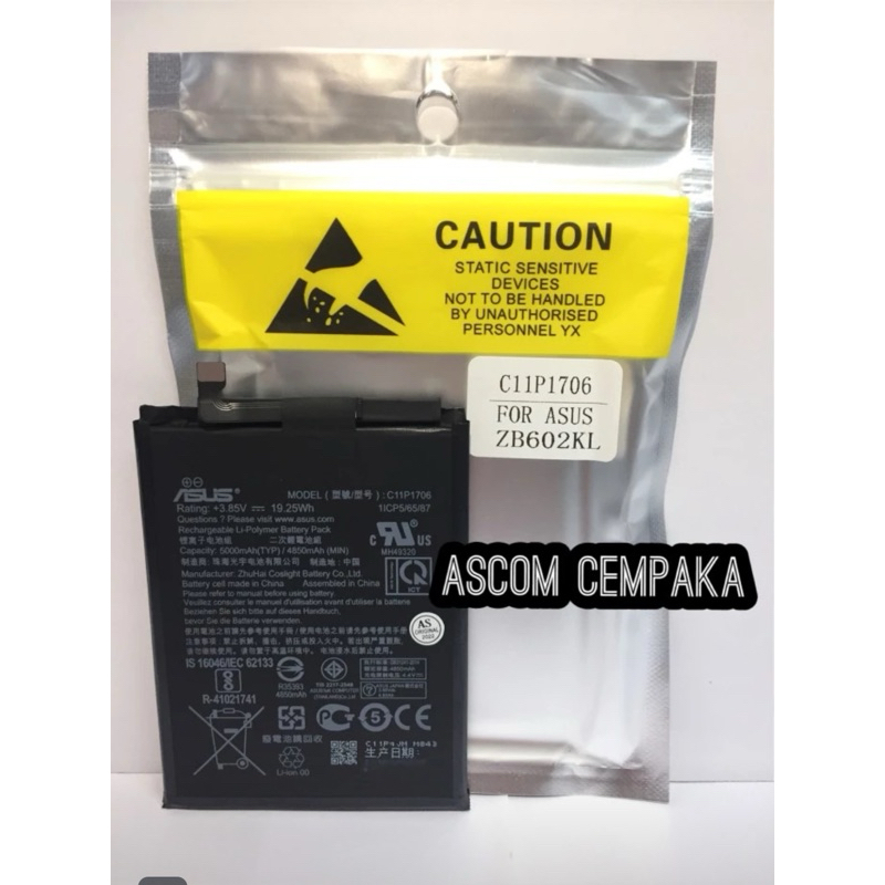 baterai asus max pro m1 zb602kl c11p1706 original
