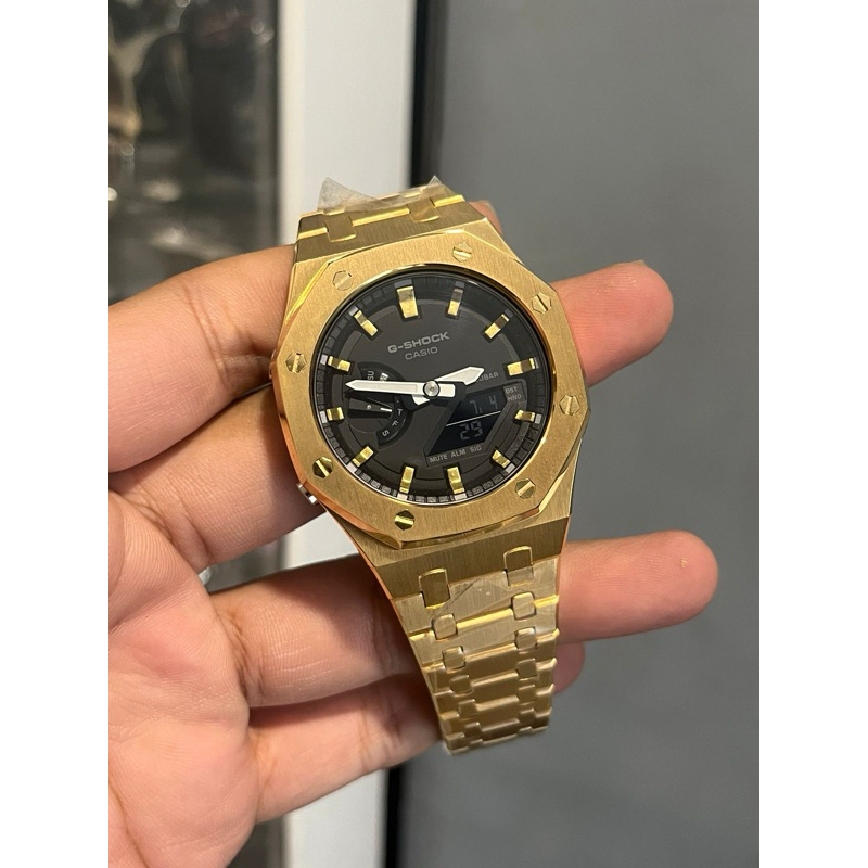 Jam Tangan Custom Strap dan Bezel Gold GA2100 GA 2100