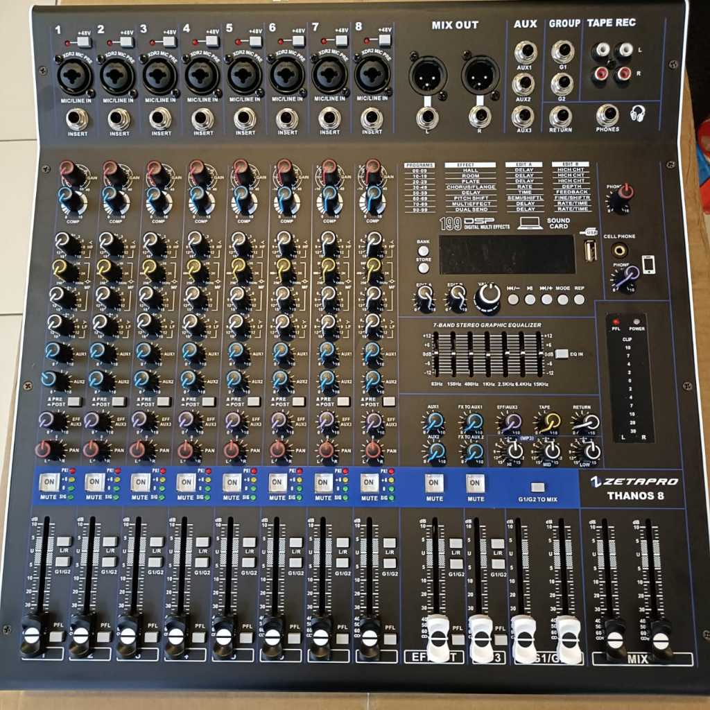 Zetapro Thanos 8 | Zetapro thanos-8 Mixer Audio 8 Channel Original Garansi Resmi