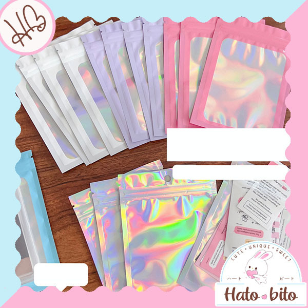 

Hologram mini ziplock plastik photo card packing lomo card kantong mini packing aksesoris HB1755