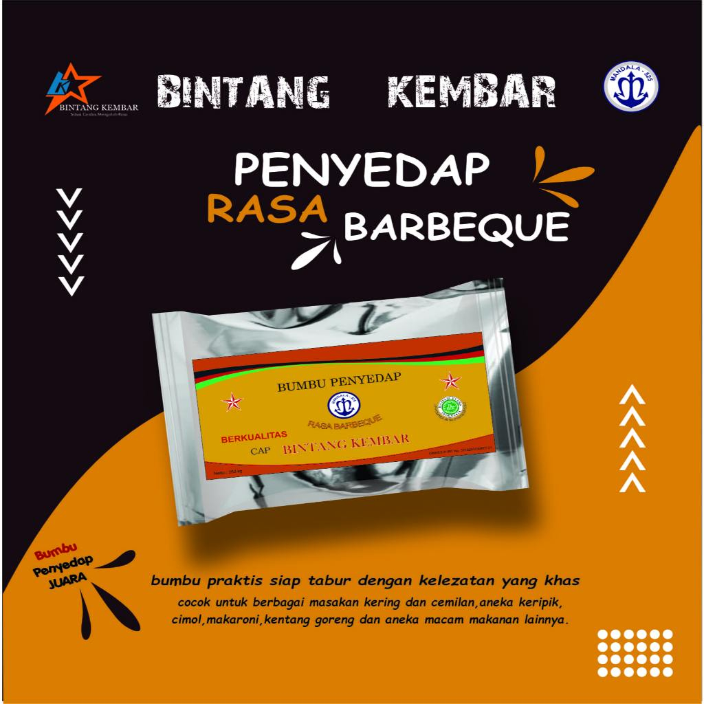 

ATOM BINTANG KEMBAR - Bumbu Masak Dapur Bubuk Tabur Instan Penyedap Aneka Rasa Barbeque 1 Kg