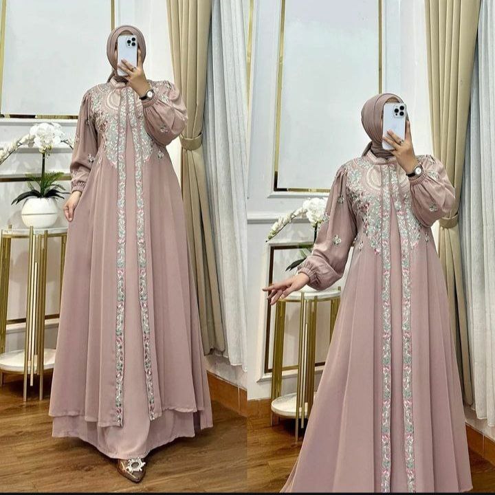Harumi Dress/Baju Lebaran Couple/Baju Muslim Wanita Terbaru 2024 Kekinian/Dress Kondangan/Fashion Mu
