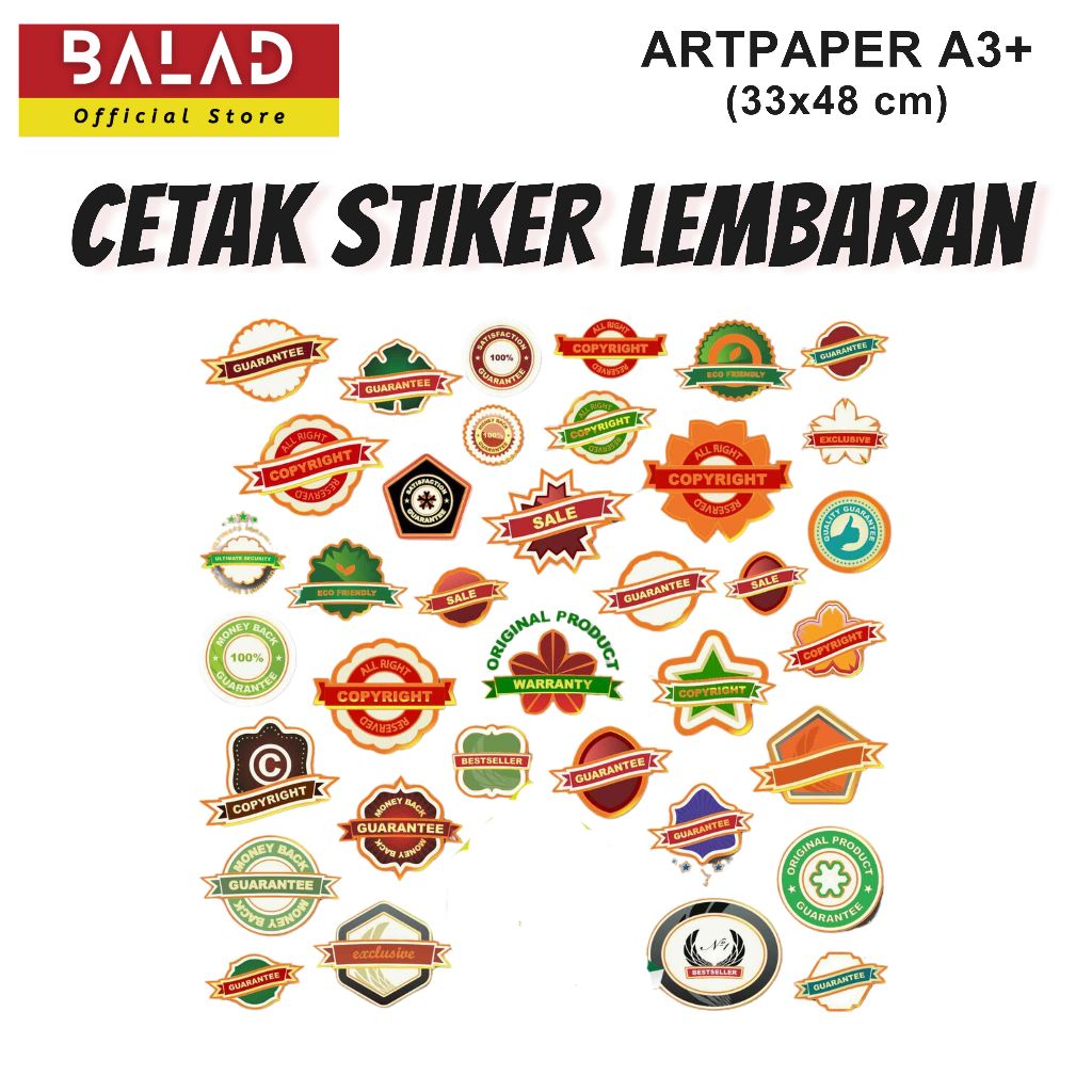 

Cetak Stiker VYNIL Custom / STIKER KEMASAN / STIKER LABEL / Desain Custom