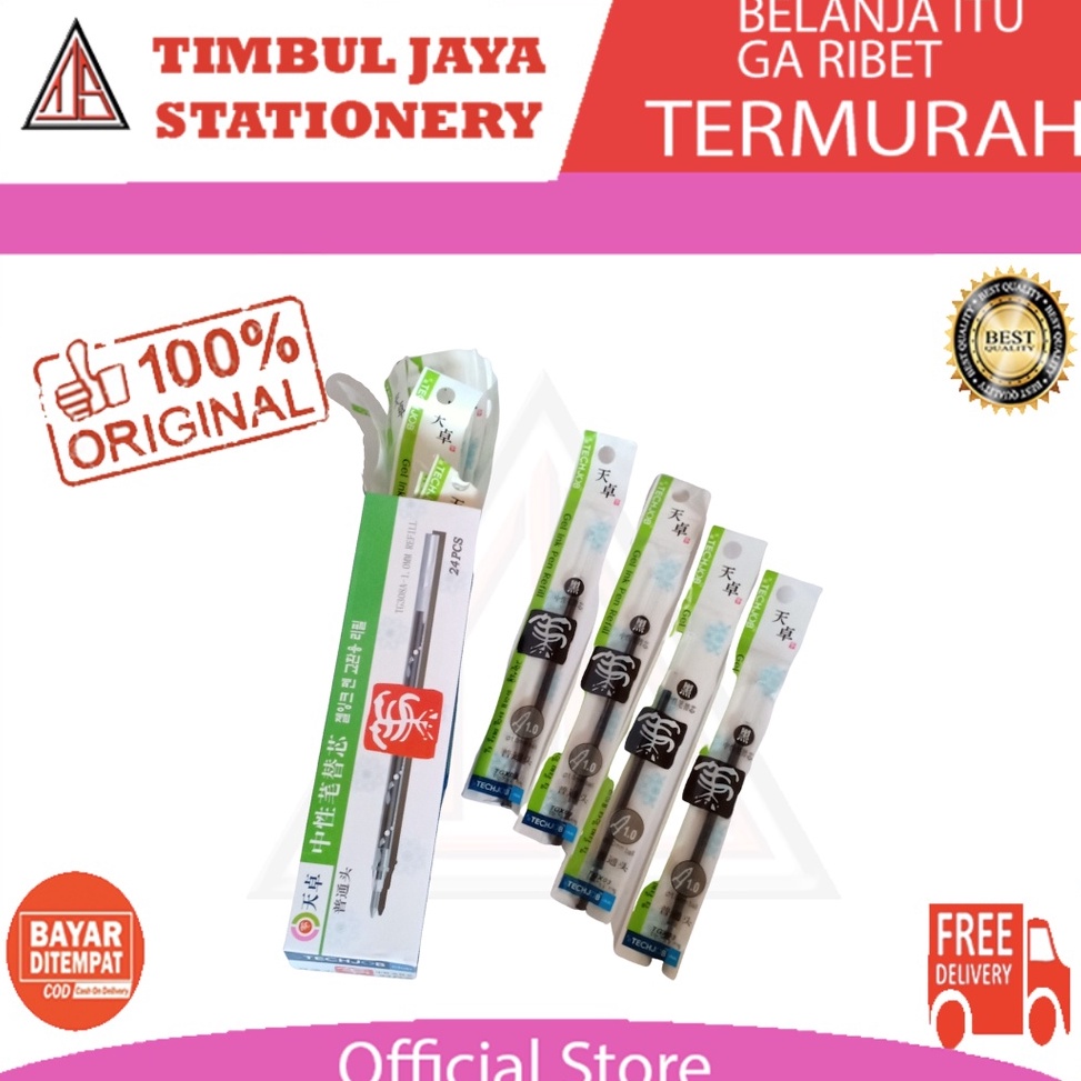 

KODE U6K6 TJS Tizo Isi 24 pcs Isi pen gel 1 mm TG38A Refill pulpen sign pen isi ulang pena tizo TG34