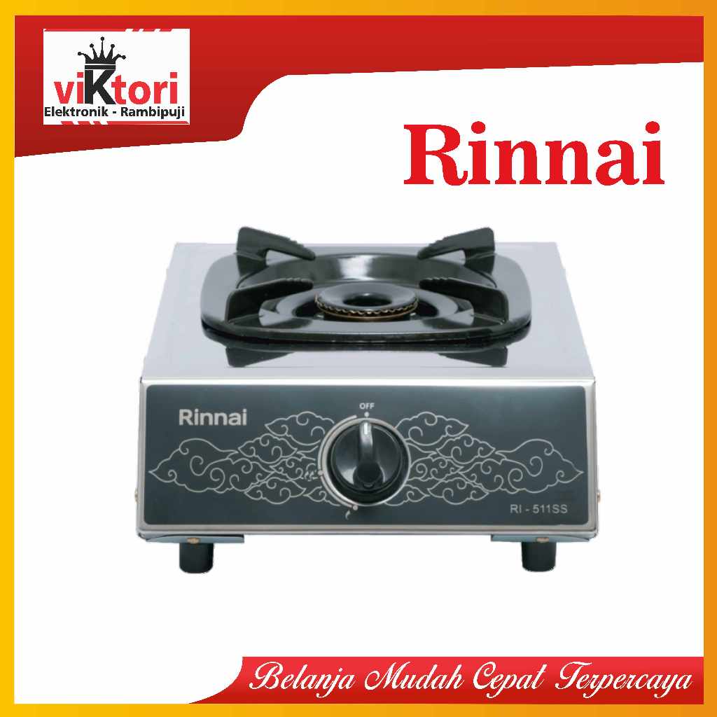 Kompor Rinnai Ri511ss / Kompor Satu Tungku / Kompor Satu Mata / Kompor Gas / Sun Burner / Kompor Sta