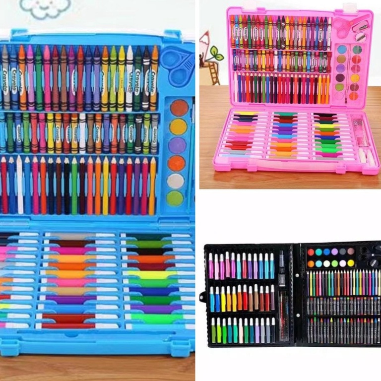 

KODE Q8O Crayon Set Pensil Warna 15 Pcs Alat Tulis Krayon Menggambar Melukis Mewarnai