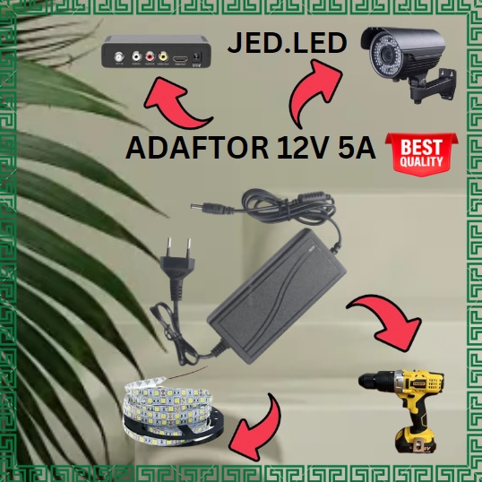 Adaptor 12V 5A Travo Power Supply Untuk Lampu Led v A1C3