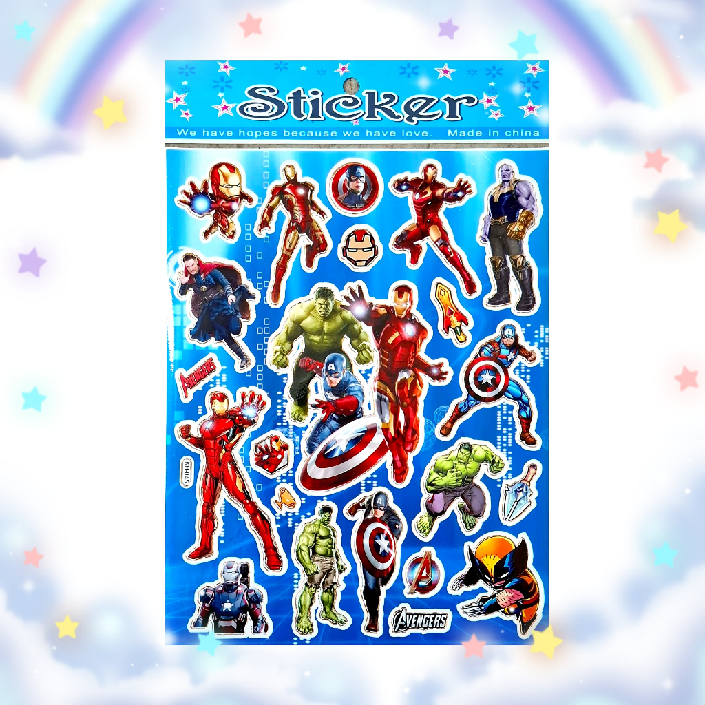 

Gambar Tempel Laser Sticker Stiker Laser Anak Karakter Kartun Marvel Avengers