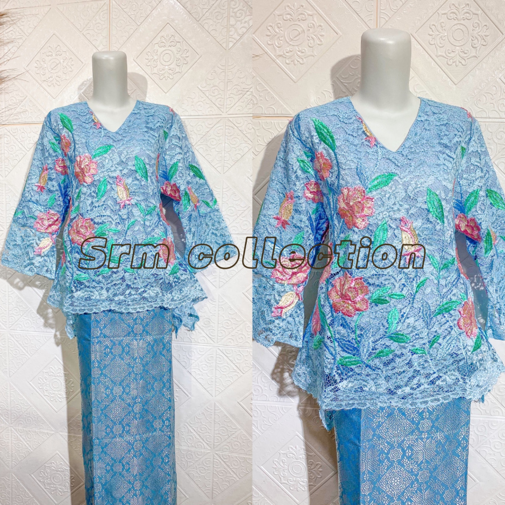 Setelan Kebaya Rinjani bordir  Bahan Brokat kebaya songket