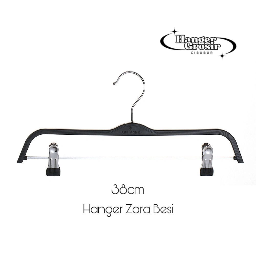 [1 Pcs] Hanger Jepit ZARA Dewasa Premium Besi Jeans Celana Rok 38cm Japit Kuat Butik Distro