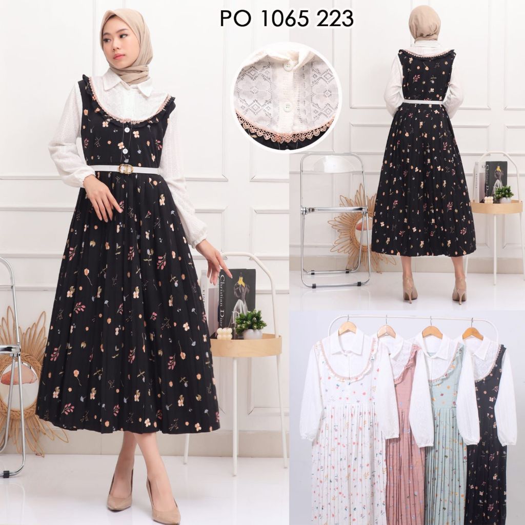 nana midi dress crinkle