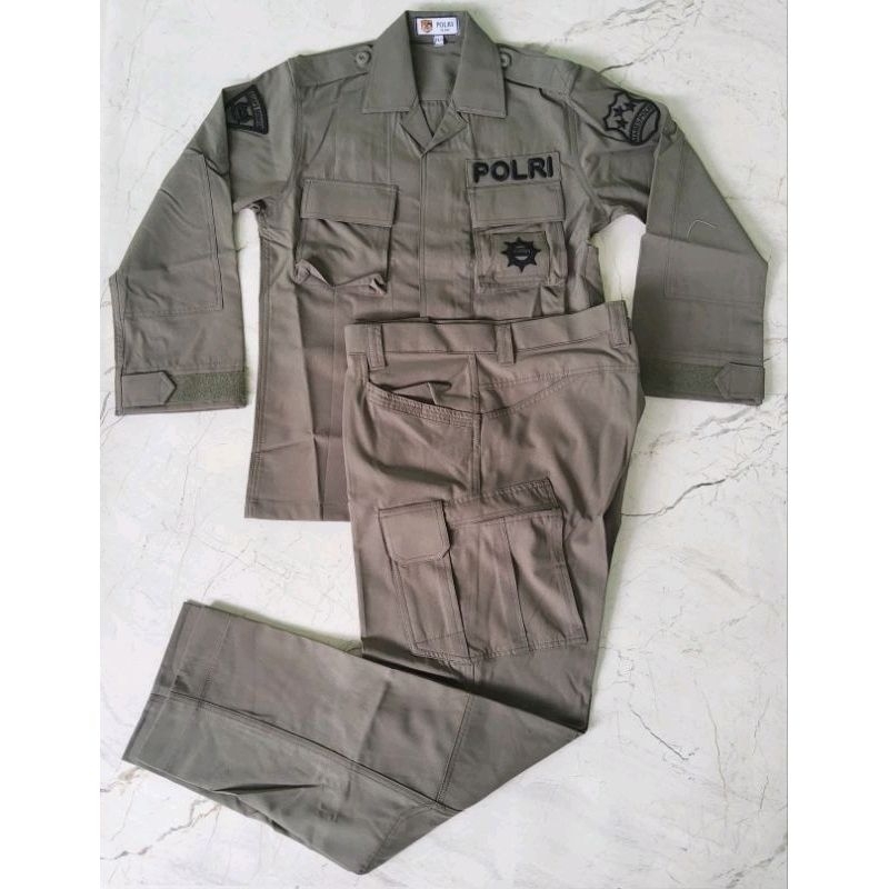 PROMO Seragam PDL Hijau Tactical Jatah Brimob Terbaru Tahun 2023 Bahan Kain Halus