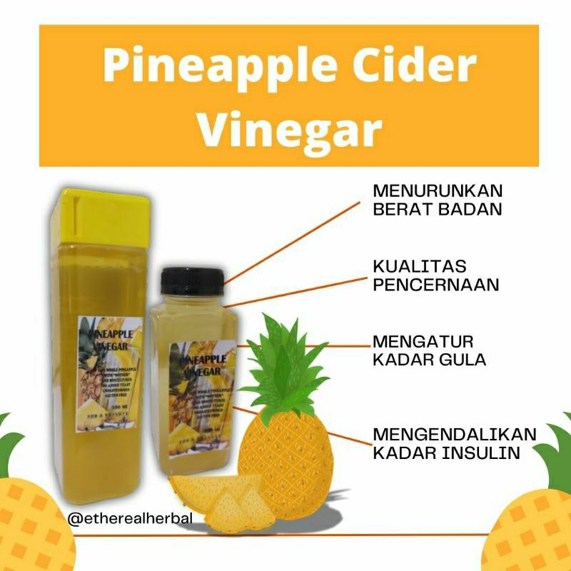 

Pineapple Cider / Vinegar Cuka Nanas by Ethereal 250ml-500ml