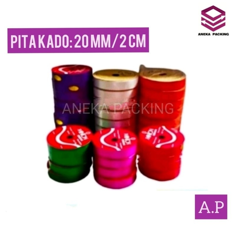 

Pita kado 20 mm( 2 cm) Roll/pitamerahputih/pitakertas/pita