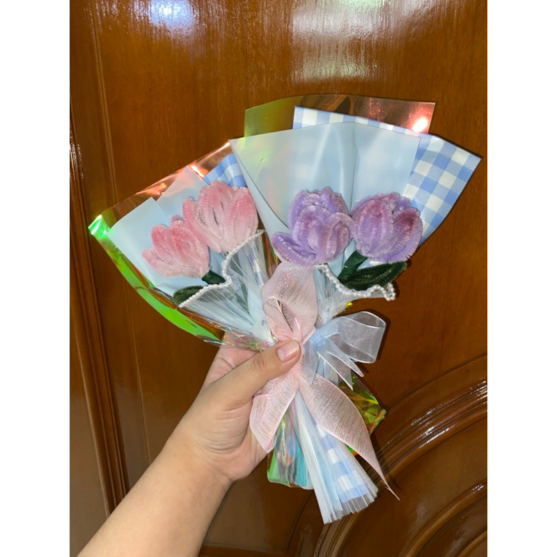 Bucket bunga mini kecil tulip estetik aesthetic coquette korean murah hologram