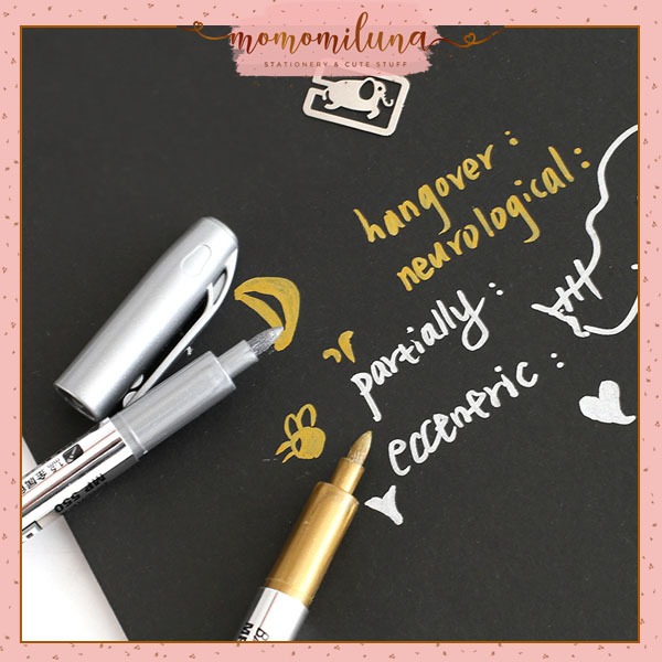 

Spidol metallic tinta glitter silver gold HB1757