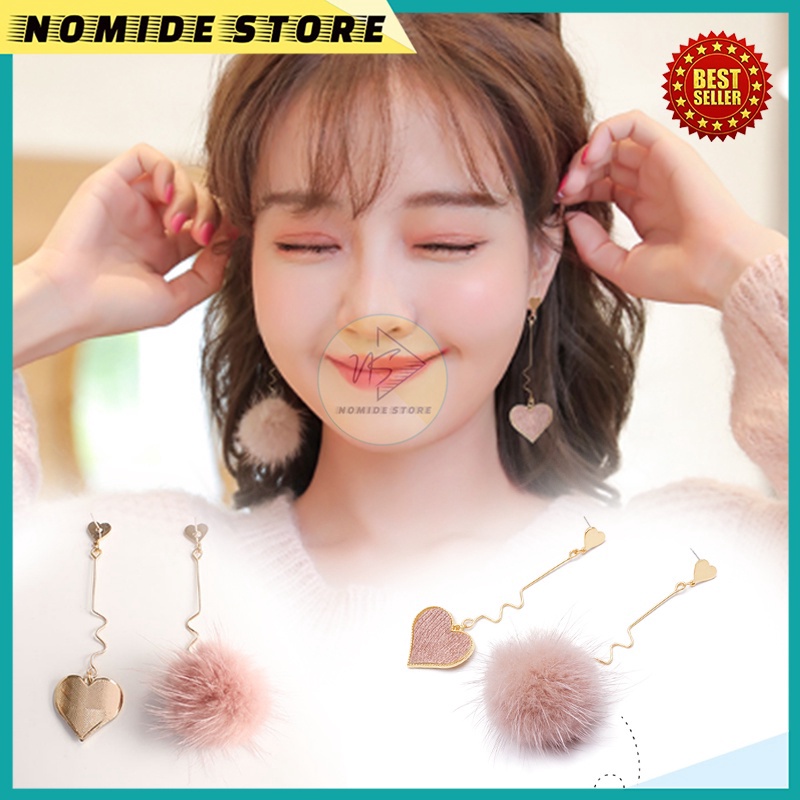 DISKON ANTING KOREA WANITA PANJANG TASSEL SWEETLOVE TITANIUM ANTING TUSUK GIWANG IMUT AKESESORIS ANT