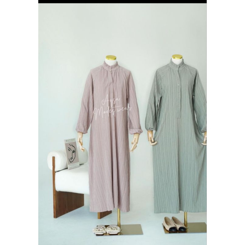 Lady Abaya warna Sage By Aqsamodestwear