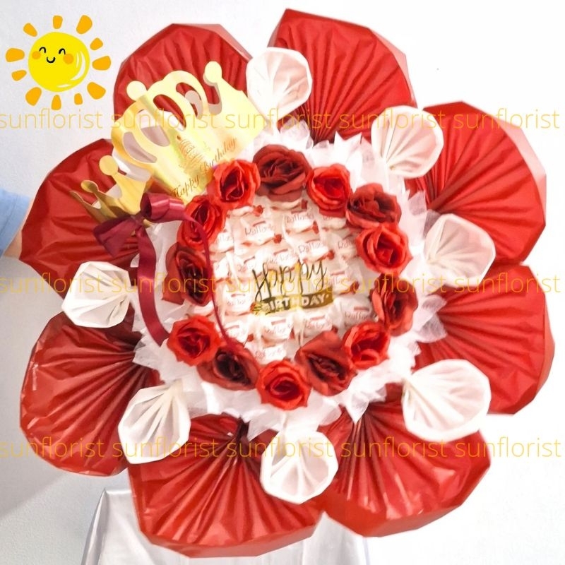 BUKET BUNGA COKLAT JUMBO BUKET COKLAT RAFFAELLO FERRERO ROCHER BUKET COKLAT MURAH