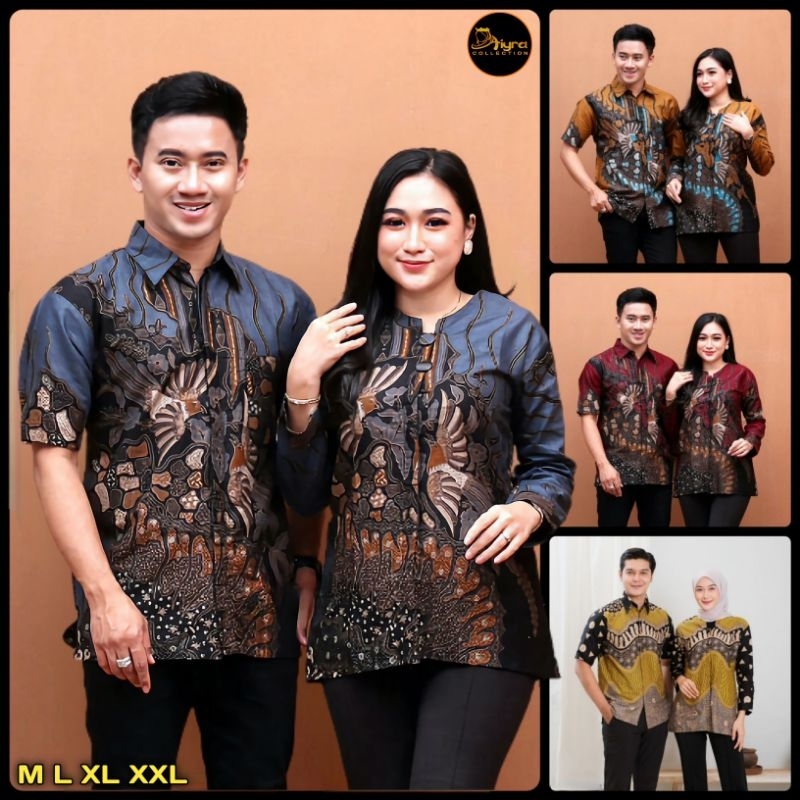 Batik Couple Blouse Batik Kemeja Batik Lengan Pendek M L XL XXL