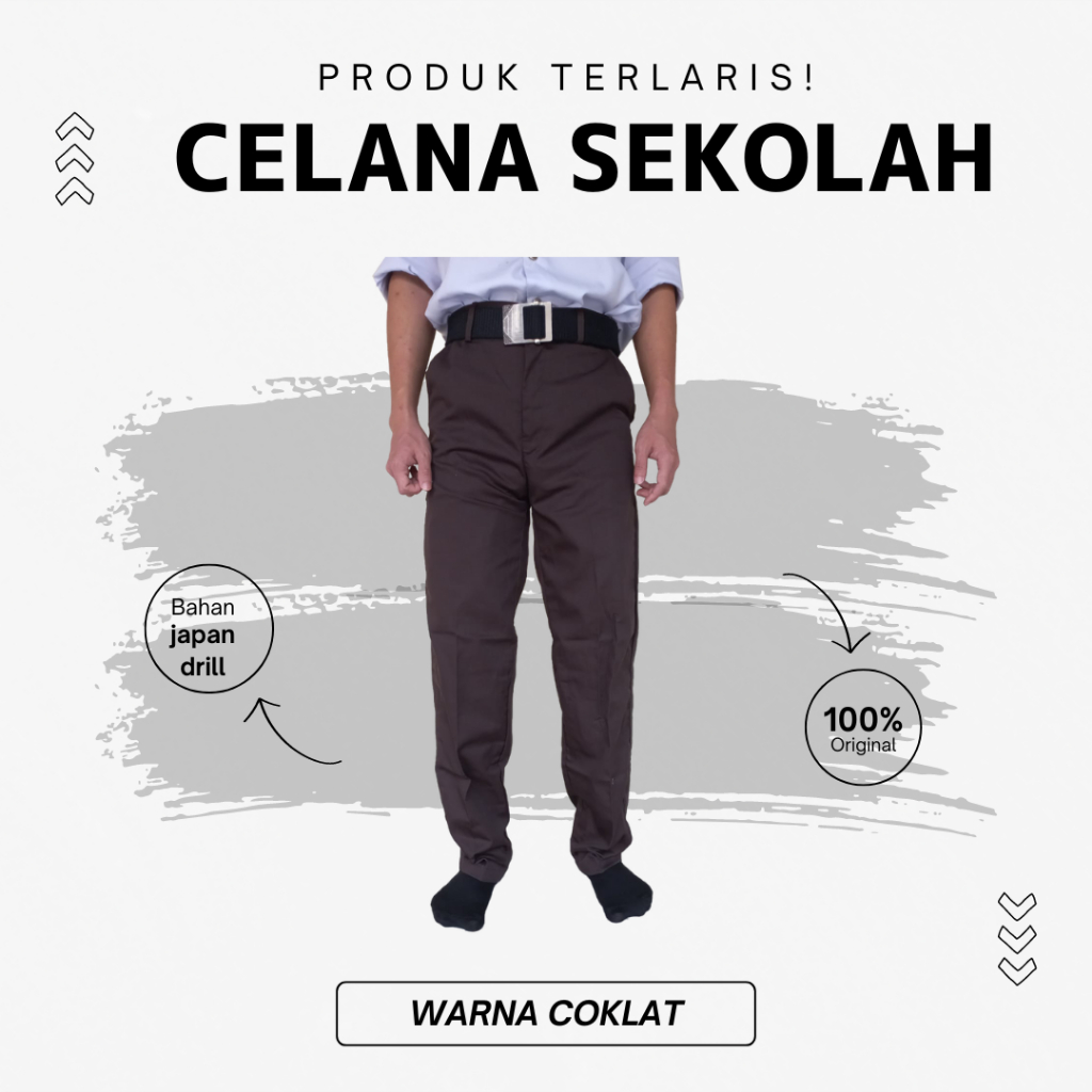 CELANA PRAMUKA SMA/SMK/SMU CELANA PANJANG WARNA COKLAT BAHAN JAPAN DRILL BISA COD BAYAR DITEMPAT