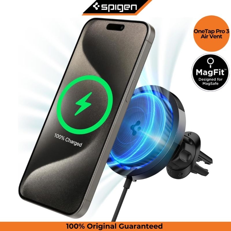 Wireless Car Charger iPhone 15 14 13 12 Pro Max Plus Mini Spigen OneTap Pro 3 MagSafe Air Vent AC Mo