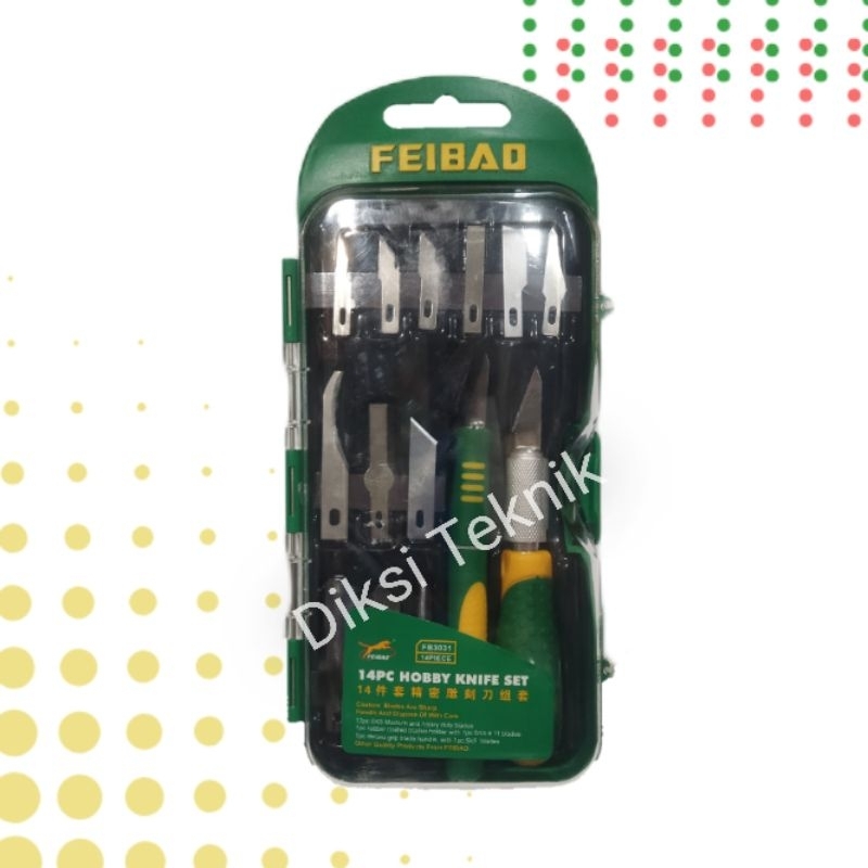 

Pisau Karter Acrylic Set 14pcs Ukir Hobby Knife