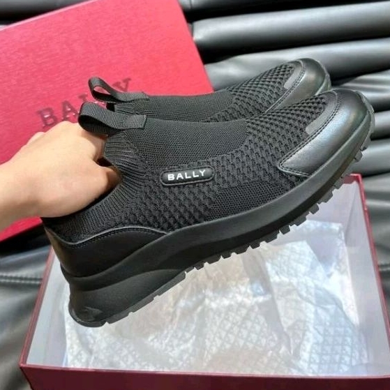 sepatu bally pria mirror sneaker cowok hitam