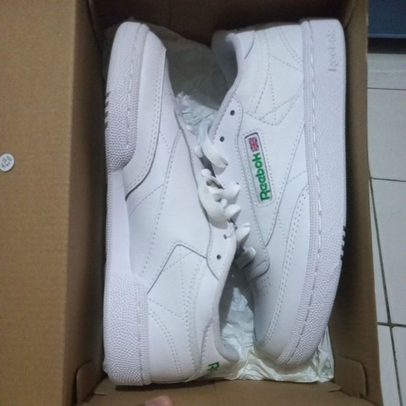 reebok classic c85 white green